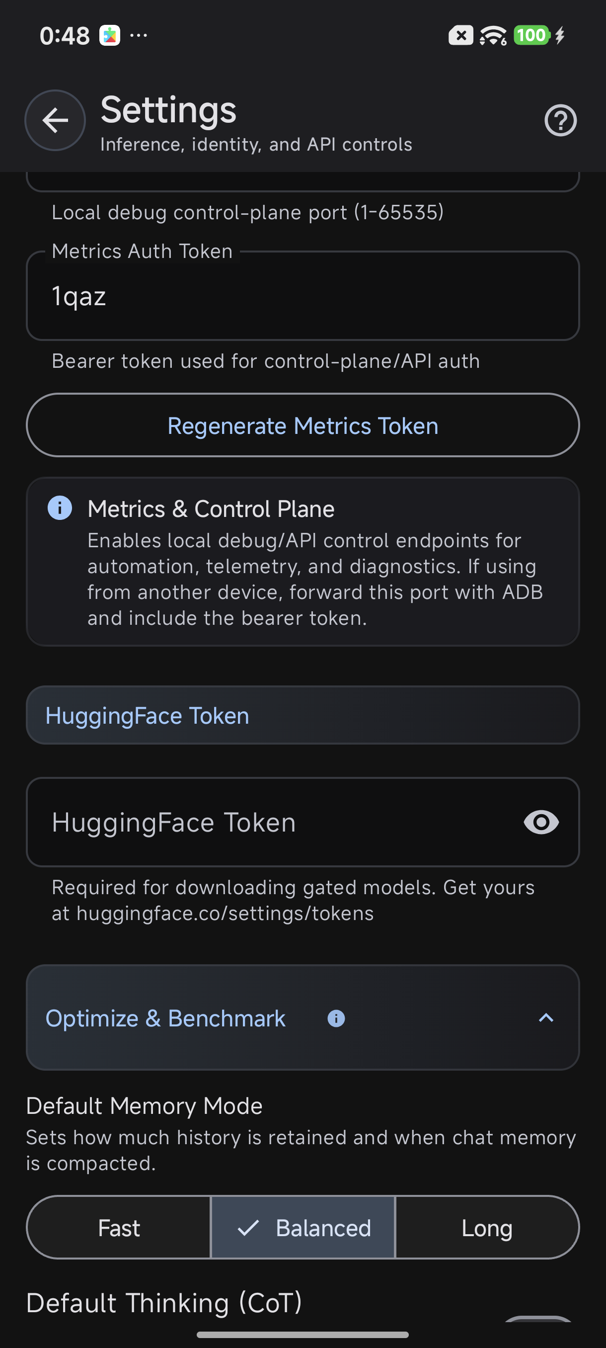 Metrics Server settings