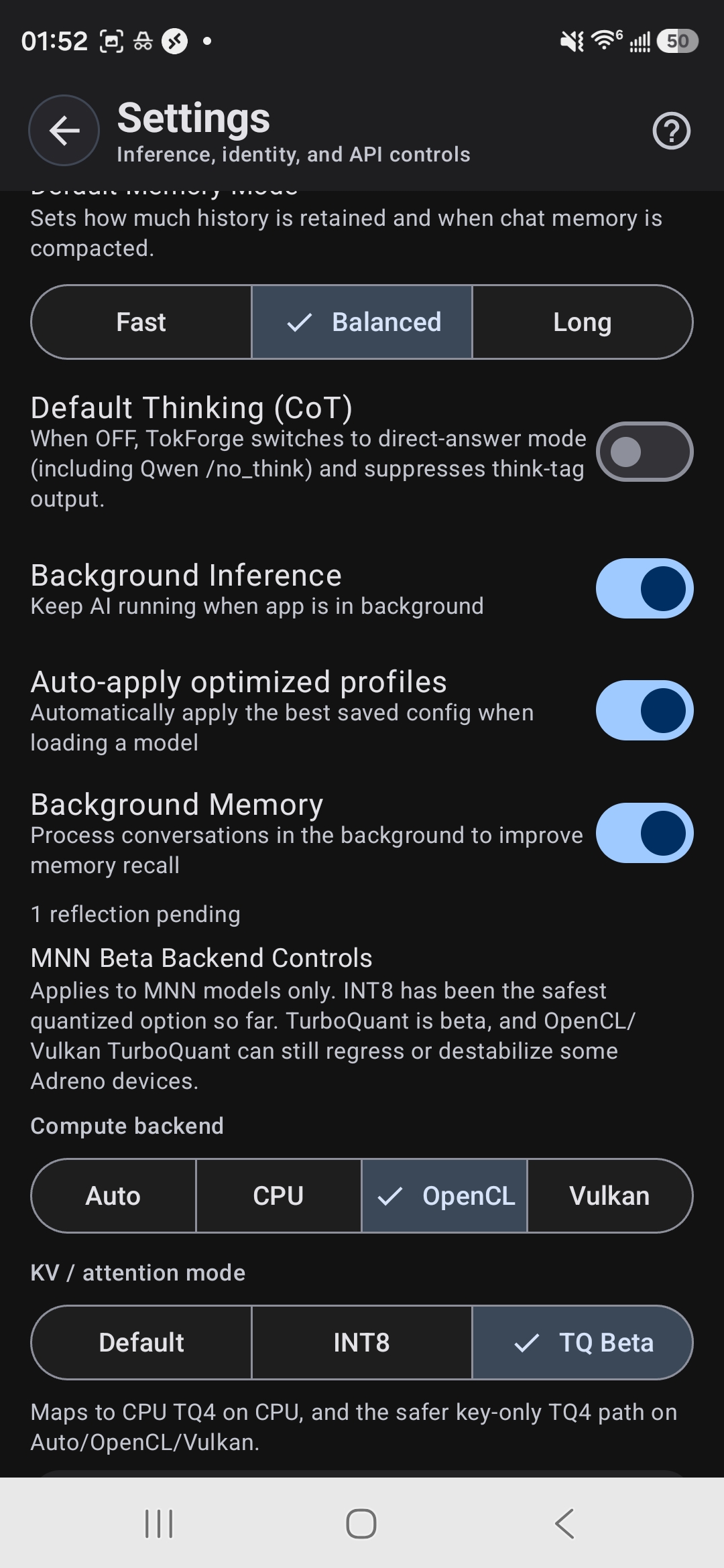 TurboQuant Backend Settings